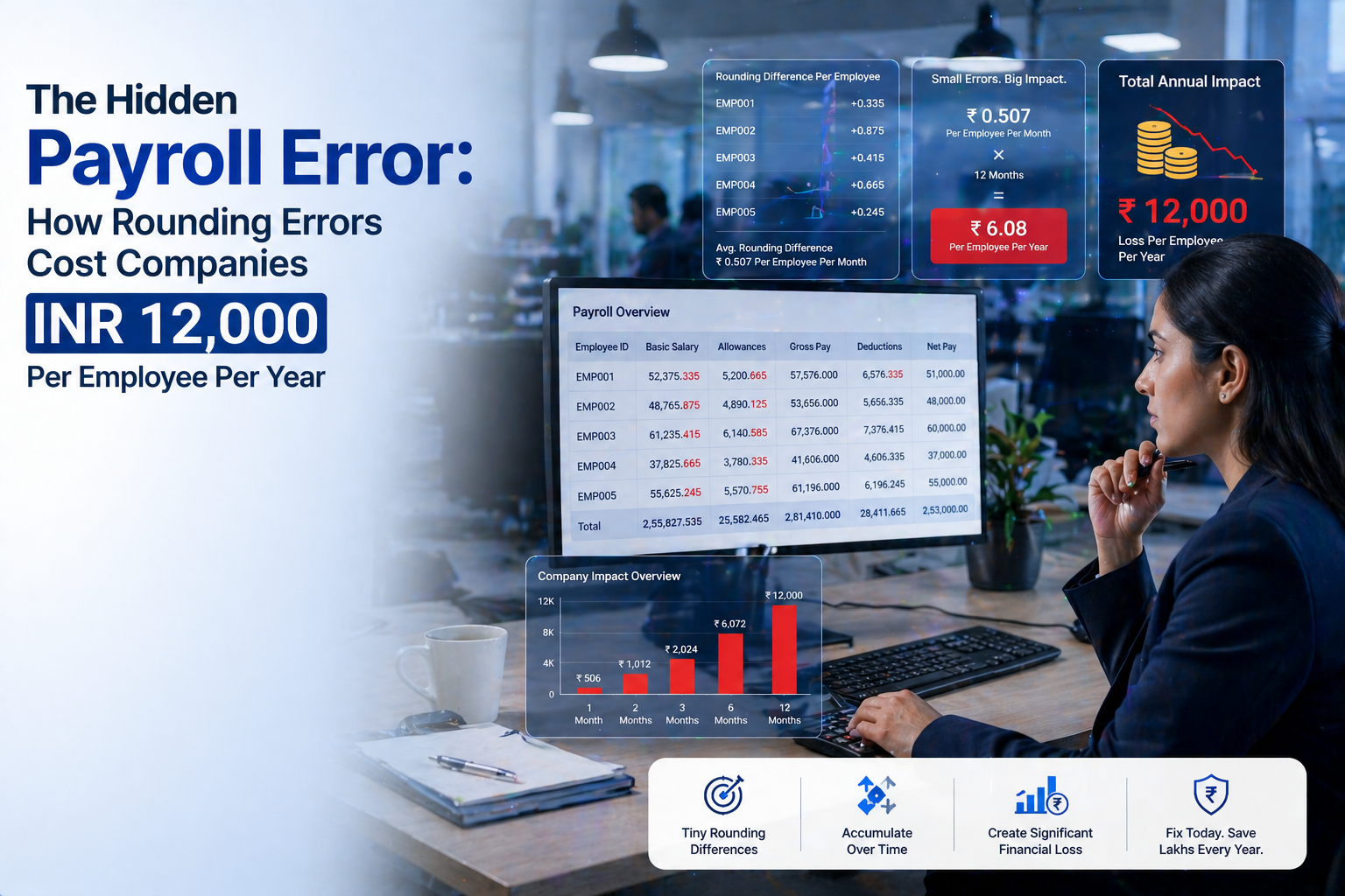 The Hidden Payroll Error: How Rounding Errors Cost Companies INR12,000 Per Employee Per Year