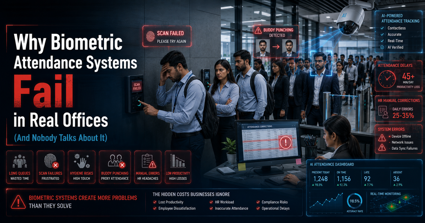Why Biometric Attendance Systems Fail in Real Offices (And Nobody Talks About It)