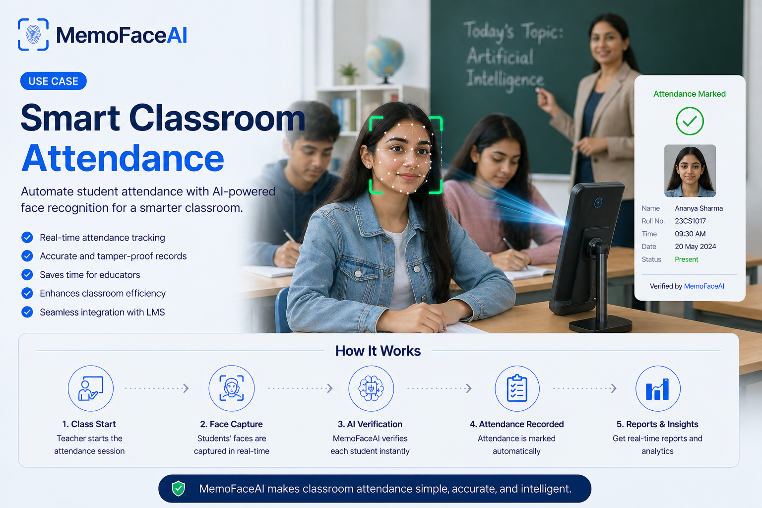 Use Case: Smart Classroom Attendance with MemoFaceAI